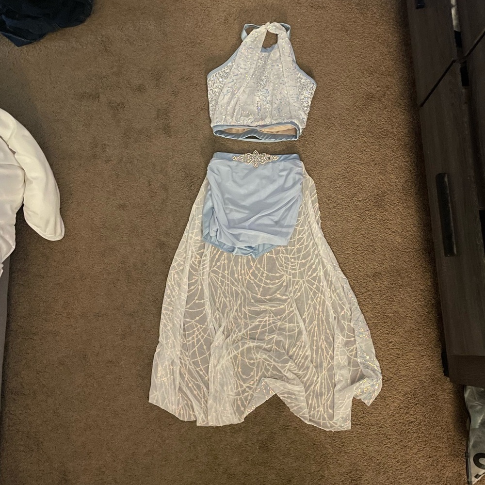 Weissman Blue and White Two Piece Costume